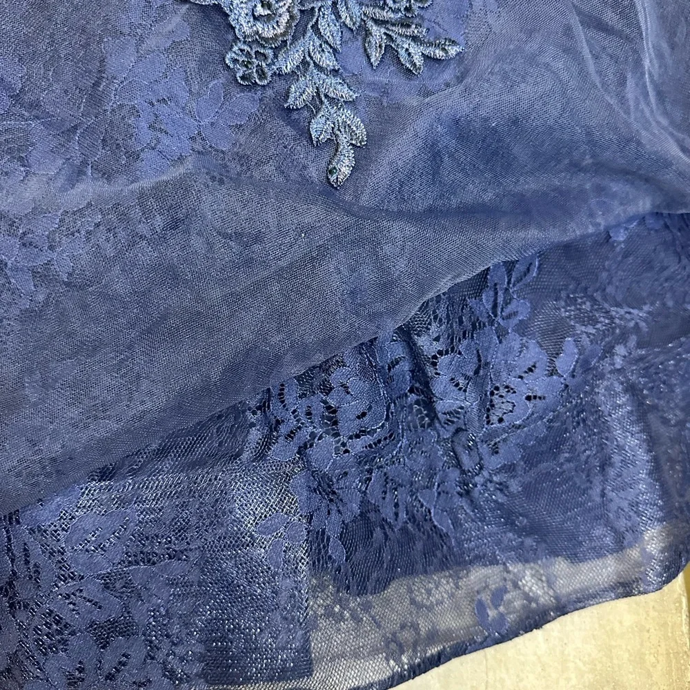La Femme Navy Blue Sz12 Mermaid Gown - Picture 9 of 13